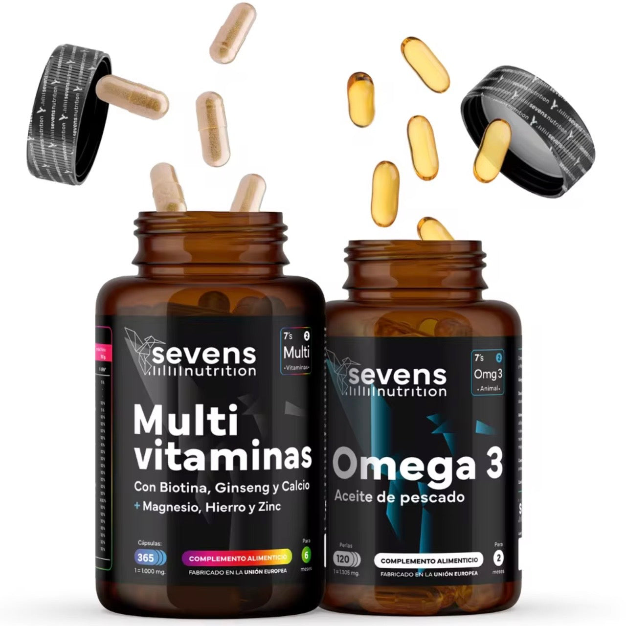 2x1 Creatina Monohidratada en Polvo, Multivitamínico, Omega 3 y Magnesio