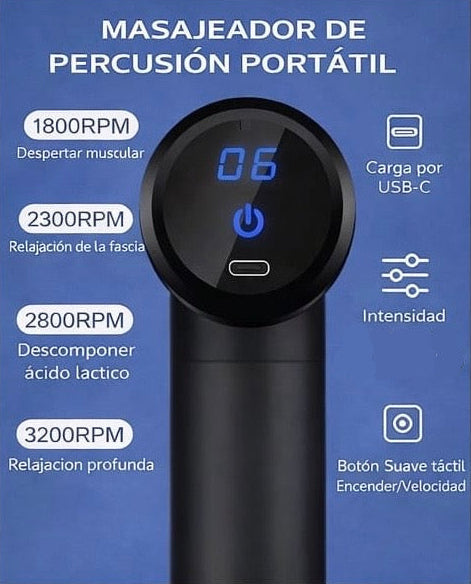 Pistola de masaje 4 en 1