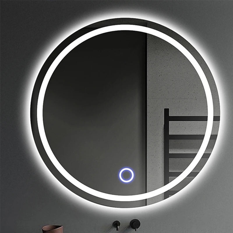 LED HD Smart Bathroom Mirror with Lights Circle