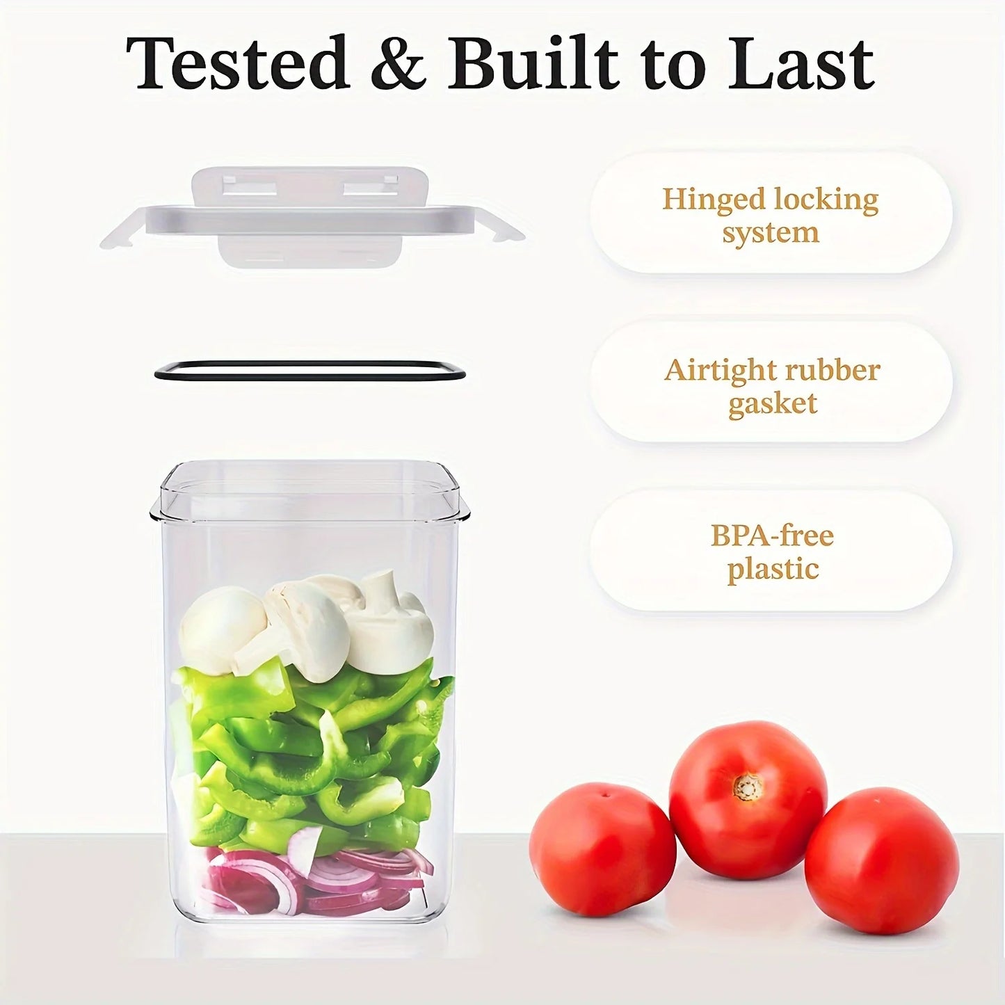 3/6Sets Airtight Food Storage Containers - 2.4L, Large for Pantry & Kitchen Organization,For Cereal, Pasta, Flour, Sugar, Herbs,