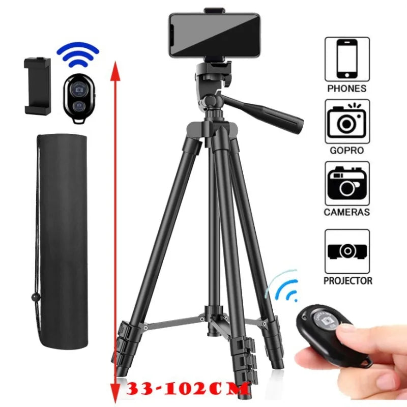 Live streaming stand aluminum alloy tripod with phone holder, digital single-lens reflex camera telescopic stand