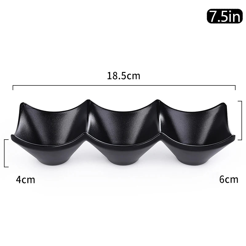 Black Melamine Multi Plate