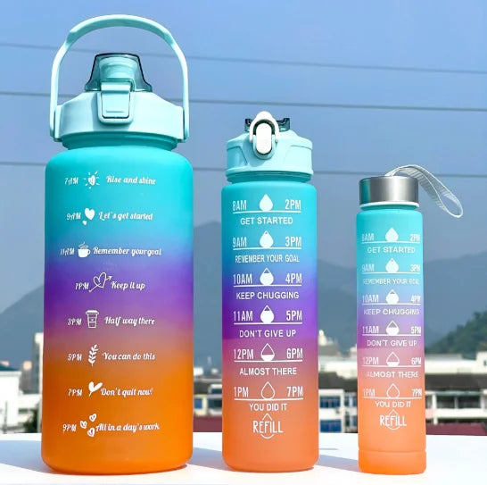3-Piece Set Large Capacity Gradient Water Bottle