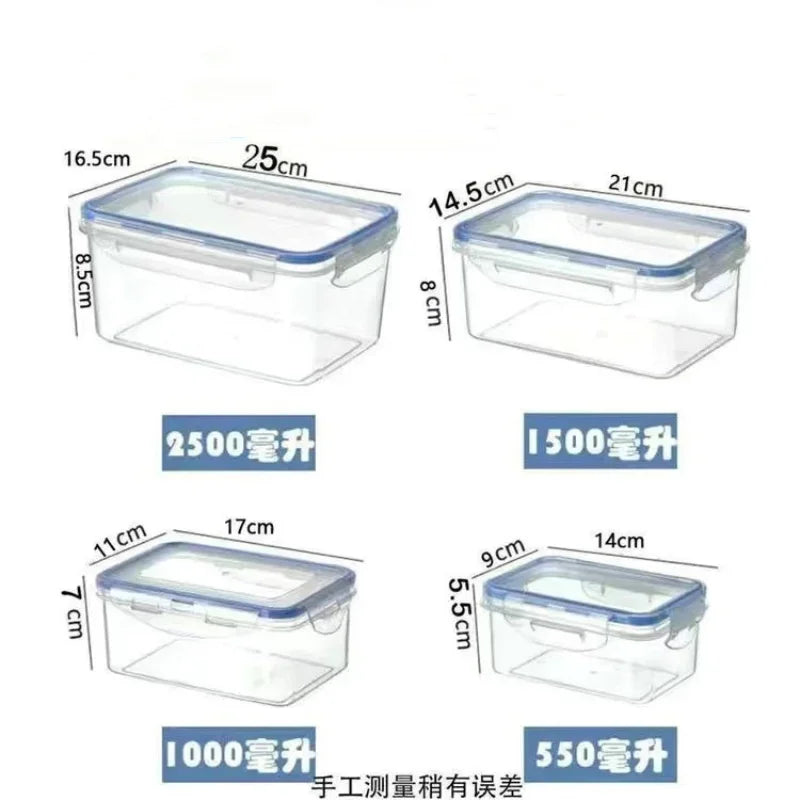 Sealed rectangular refrigerator storage box