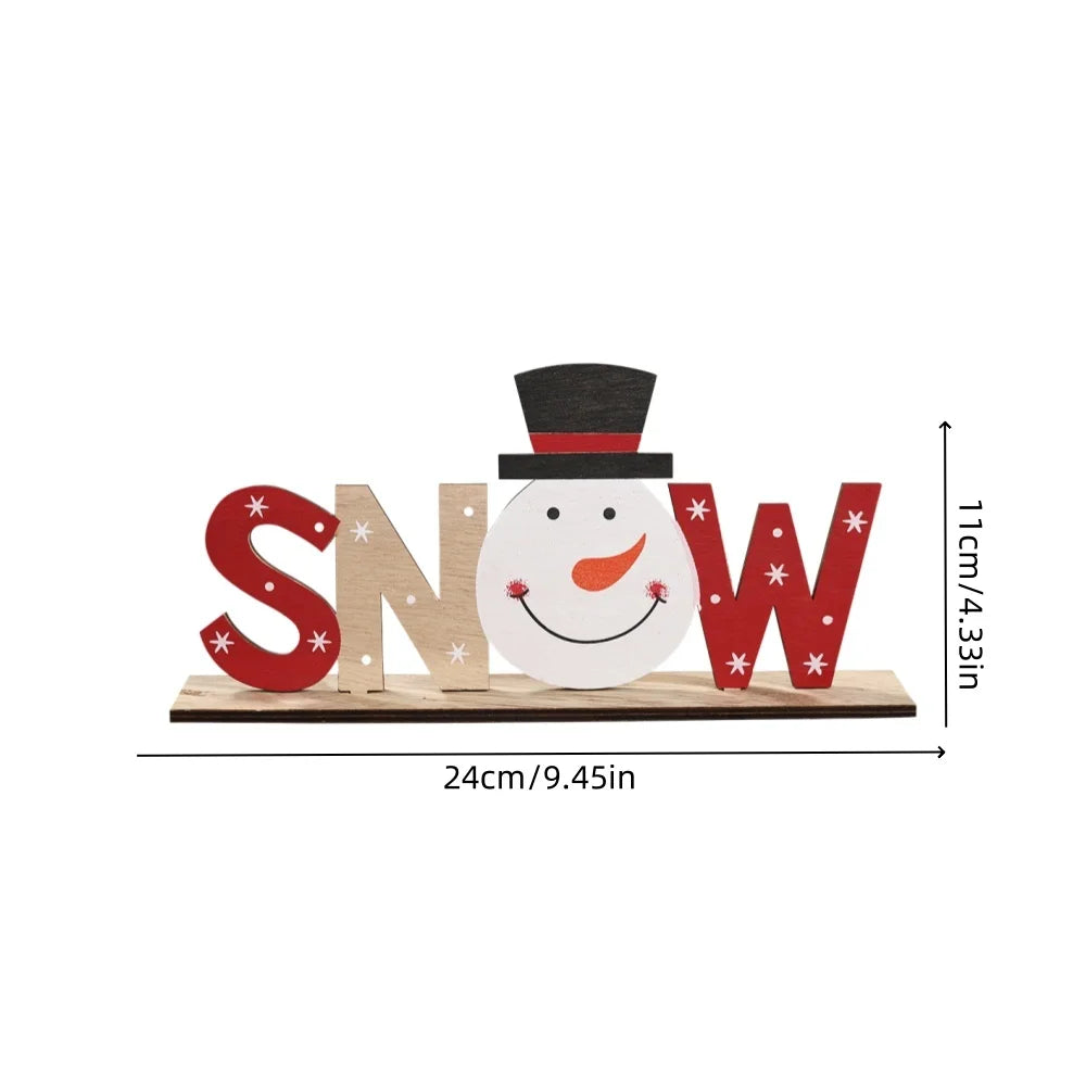 1pcChristmas Wooden Ornaments Letter