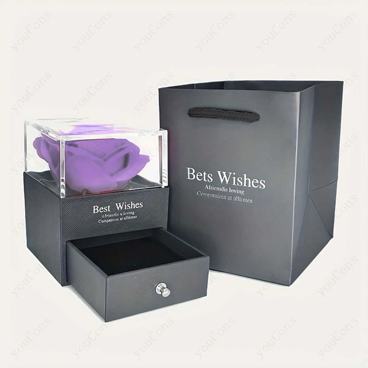 Purple Zircon Heart Pendant Necklace With Rose Box 2025 New Jewelry Set For Mother Christmas Valentine Day Wife Birthday Gift