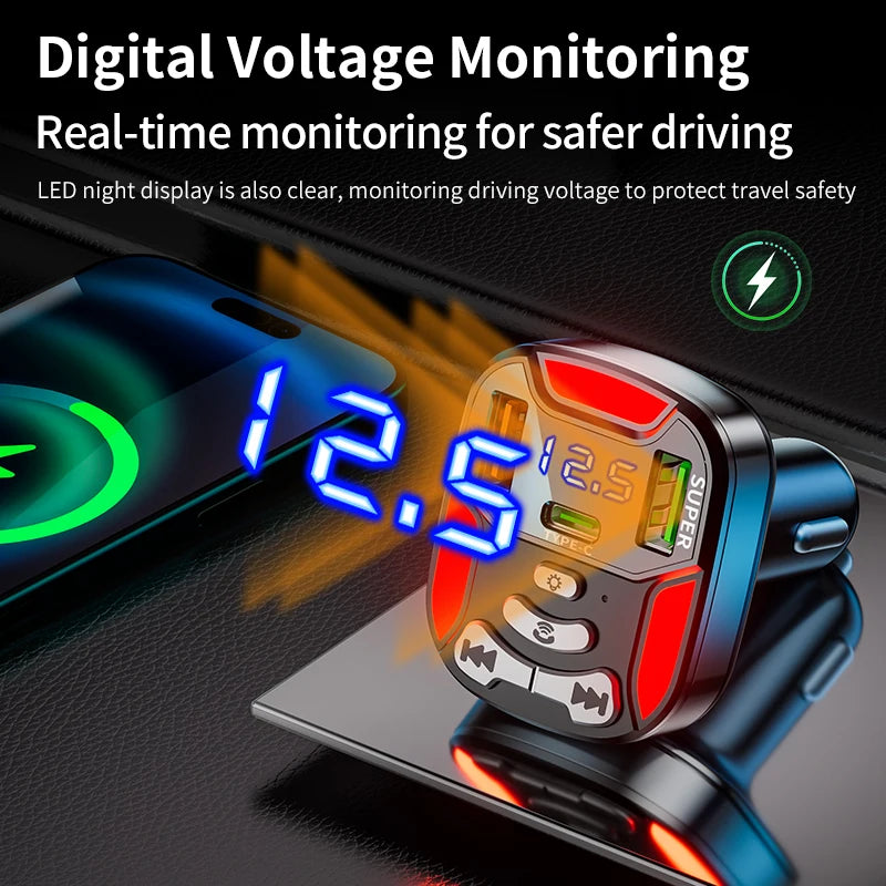 Transmisor MP3 para Coche con Bluetooth y Enchufe USB