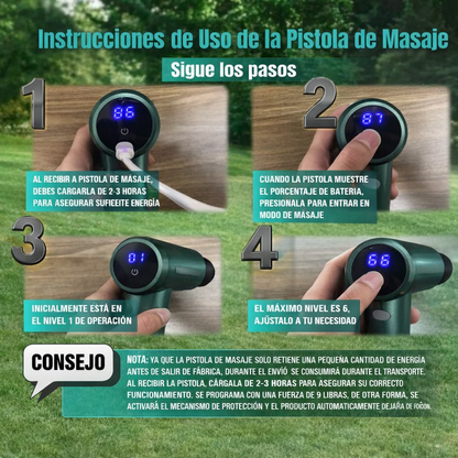 Pistola de masaje 4 en 1