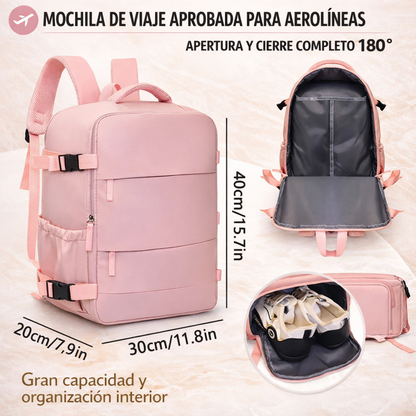 Mochila de Viaje Aprobada por Aerolíneas – Ligera y Gran Capacidad