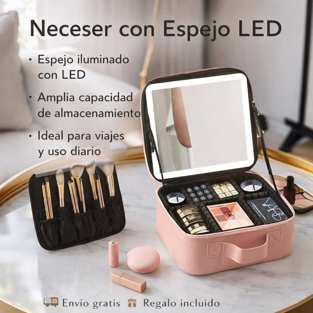 Organizador con Espejo LED Integrado