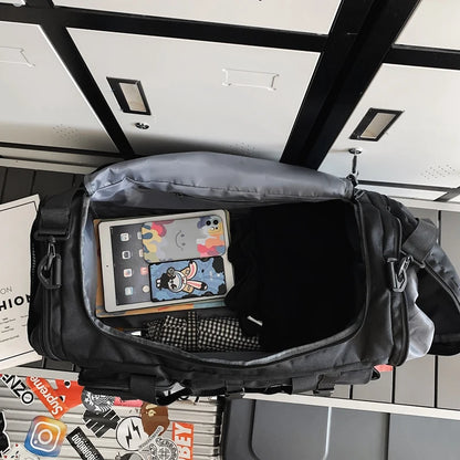 Stylish large capacity nylon travel bag