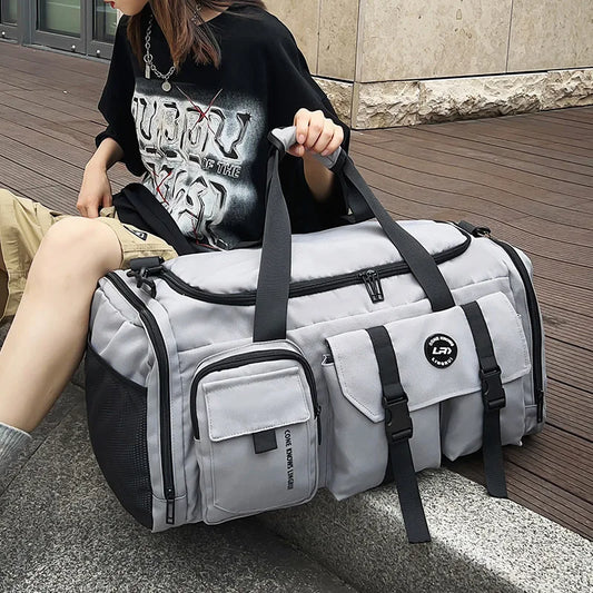 Stylish large capacity nylon travel bag