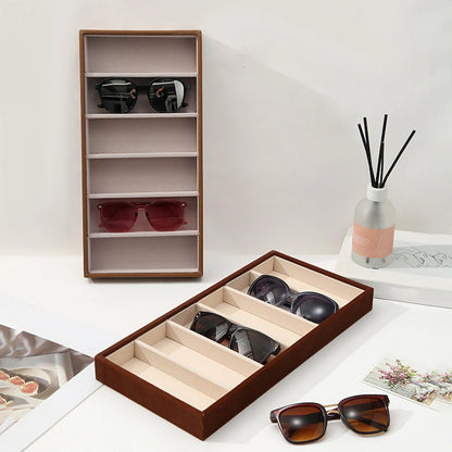 Glasses Display Tray Portable Glasses Holder Container Sunglasses Organizer for Showcase Living Room Store Apartment Home