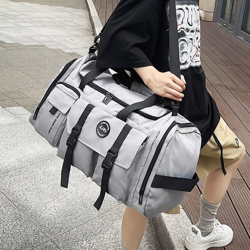 Stylish large capacity nylon travel bag