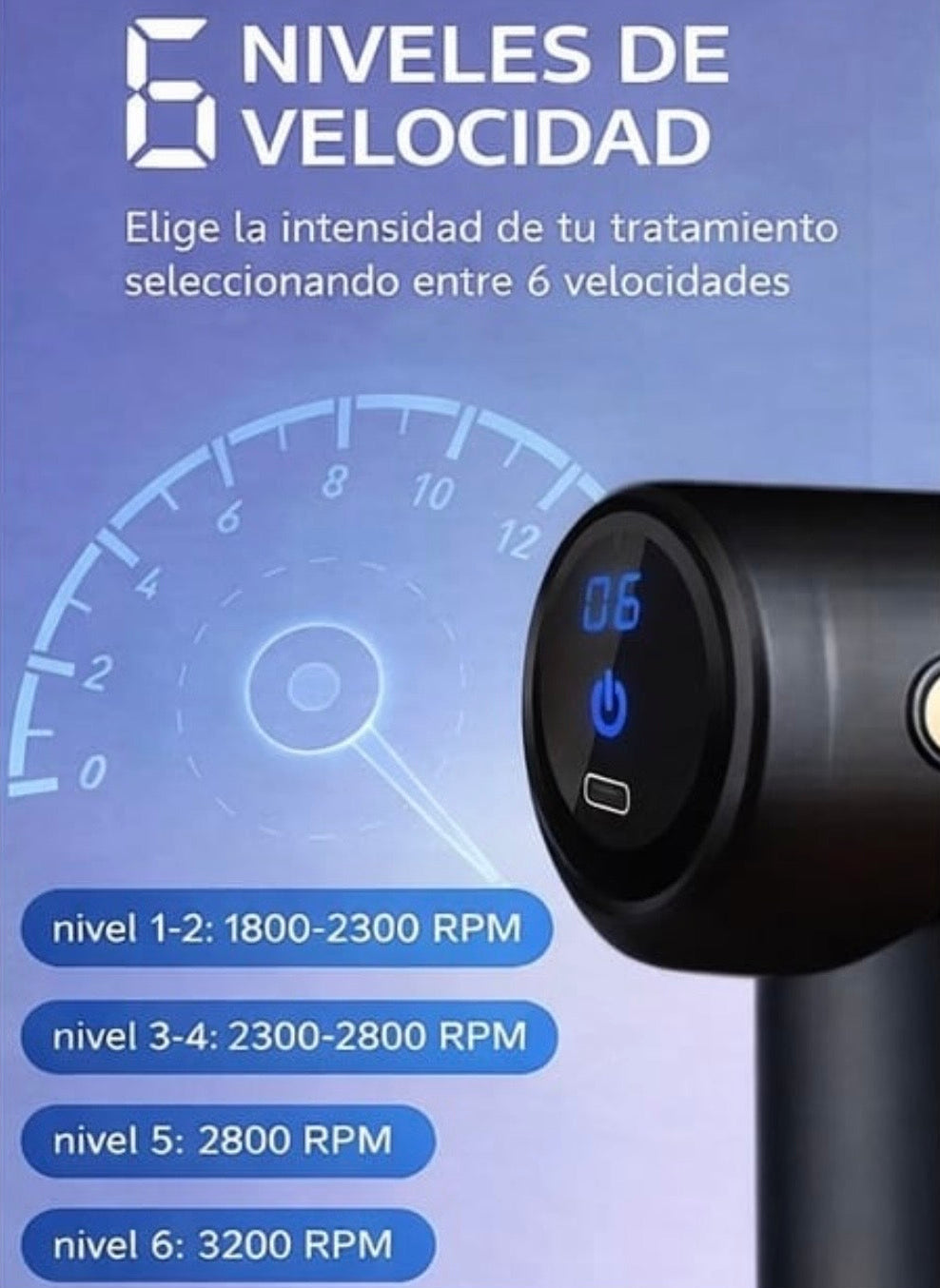 Pistola de masaje 4 en 1