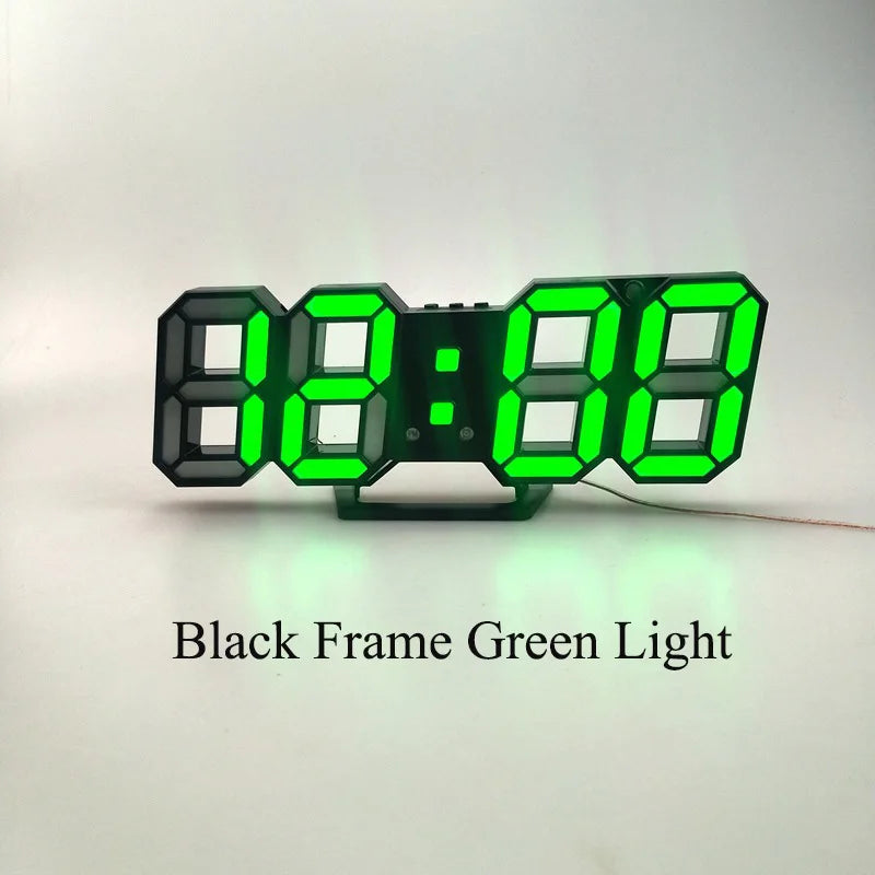 3D LED Wall Clock Modern Design Digital Table Clock Alarm Nightlight Saat reloj de pared Watch For Home Living Room Decoration