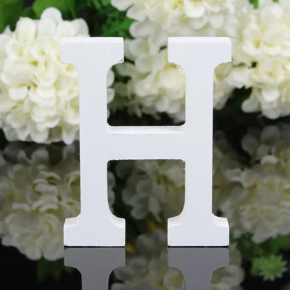 White Wood Letter Alphabet DIY Personalised Name Design Art Crafts Free Standing Xmas Birthday Wedding Party Home Decoration