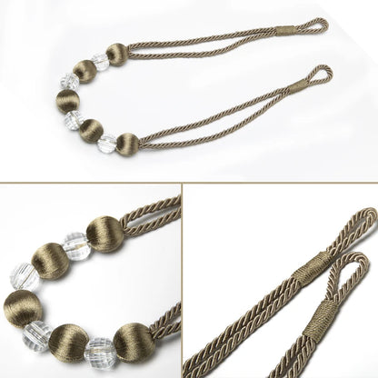 1Pc Bead Curtain Tieback Home Decor Gold Holdback Curtains Holder Clamp Buckle Rope Room Accessories Decoration Tie Back