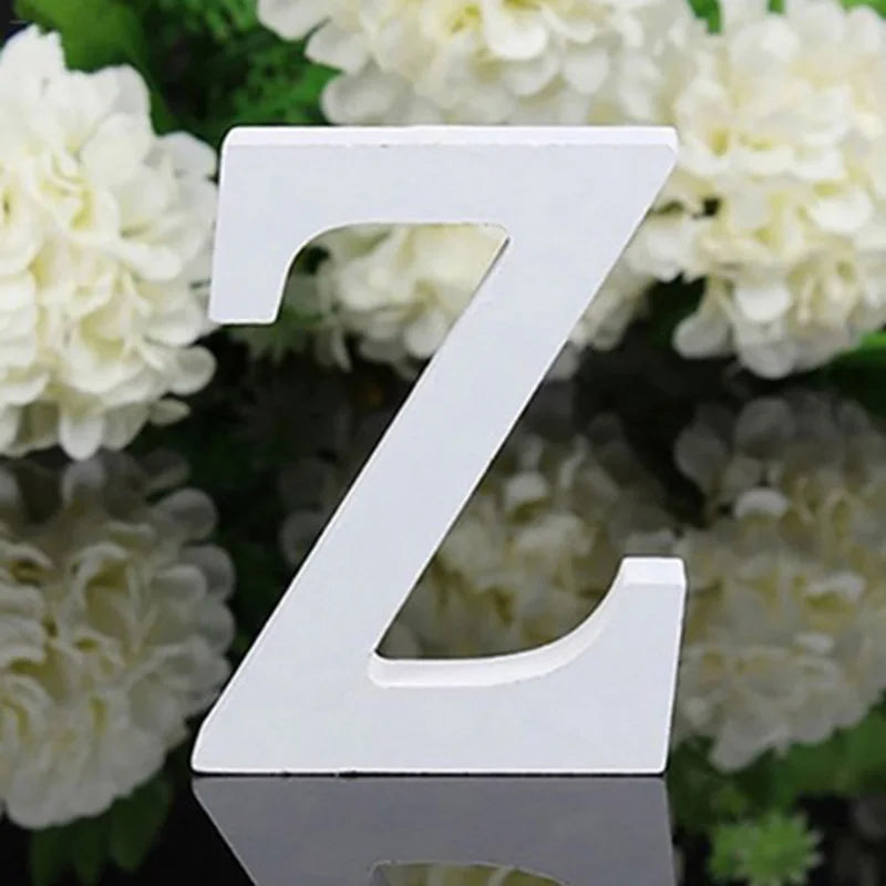 White Wood Letter Alphabet DIY Personalised Name Design Art Crafts Free Standing Xmas Birthday Wedding Party Home Decoration