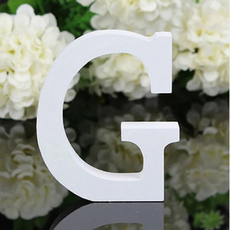White Wood Letter Alphabet DIY Personalised Name Design Art Crafts Free Standing Xmas Birthday Wedding Party Home Decoration