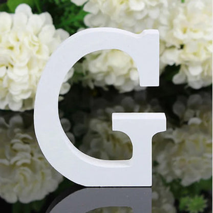 White Wood Letter Alphabet DIY Personalised Name Design Art Crafts Free Standing Xmas Birthday Wedding Party Home Decoration