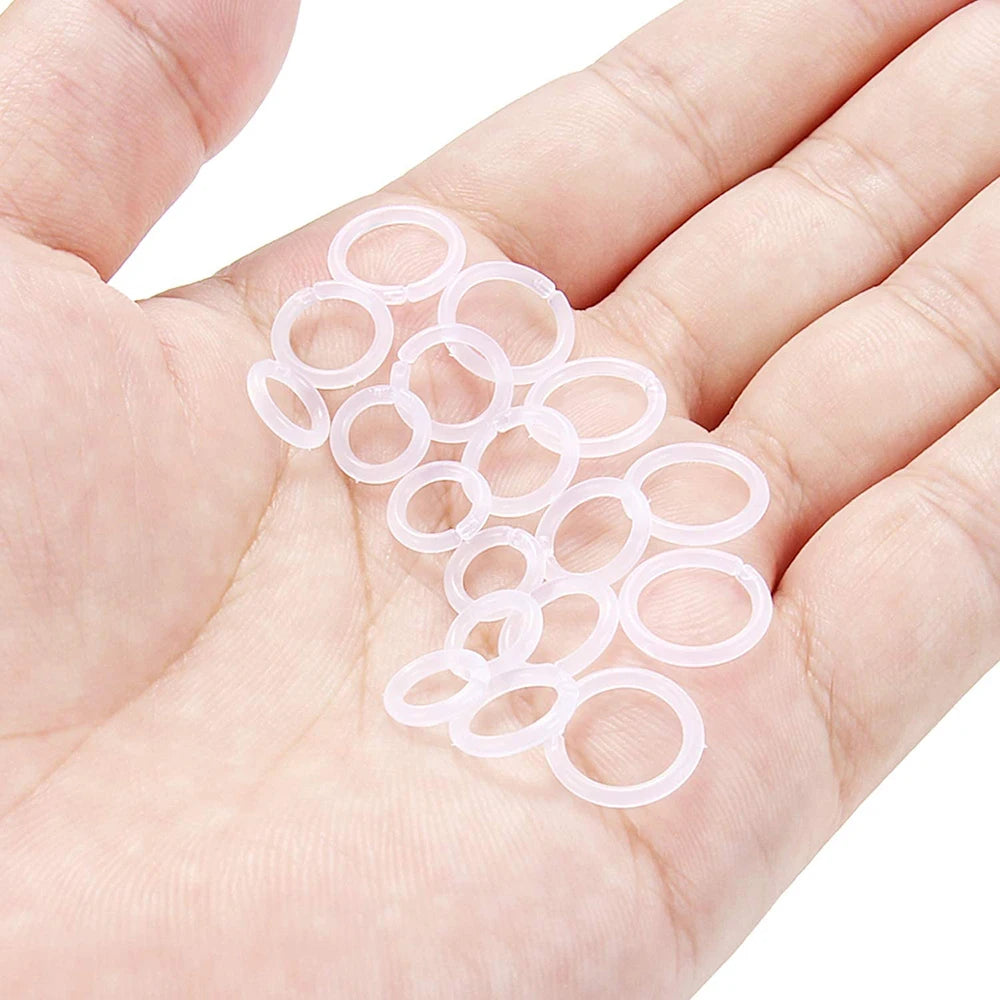 New 12PCS 20G Clear Segment Rings Retainer Clear Plastic Tragus Clicker Helix Cartilage Earrings Hoop Daith Piercing Jewelry