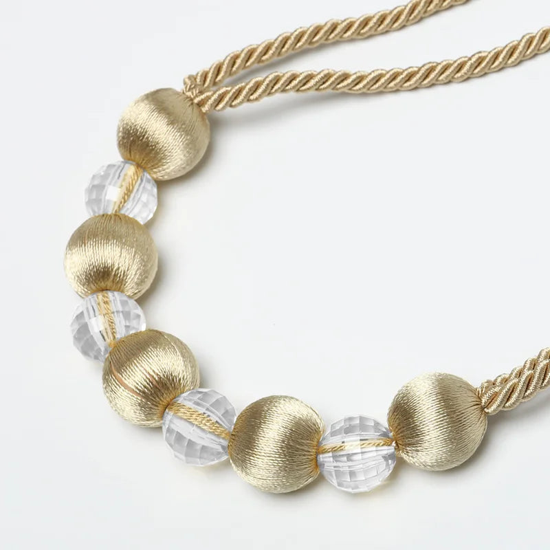 1Pc Bead Curtain Tieback Home Decor Gold Holdback Curtains Holder Clamp Buckle Rope Room Accessories Decoration Tie Back