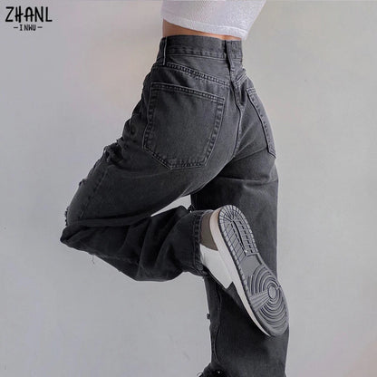 Brown Ripped Vintage Jeans