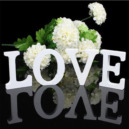 White Wood Letter Alphabet DIY Personalised Name Design Art Crafts Free Standing Xmas Birthday Wedding Party Home Decoration