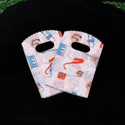 Wholesale 50Pcs/Lot Plastic Bag 9x15cm Small Boutique Storage Candy Jewelry Packaging Bag Plastic Gift Bags With Handle