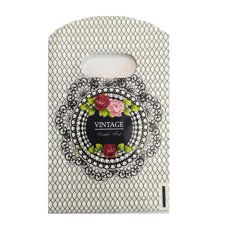 Wholesale 50Pcs/Lot Plastic Bag 9x15cm Small Boutique Storage Candy Jewelry Packaging Bag Plastic Gift Bags With Handle