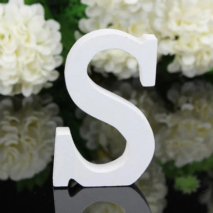 White Wood Letter Alphabet DIY Personalised Name Design Art Crafts Free Standing Xmas Birthday Wedding Party Home Decoration