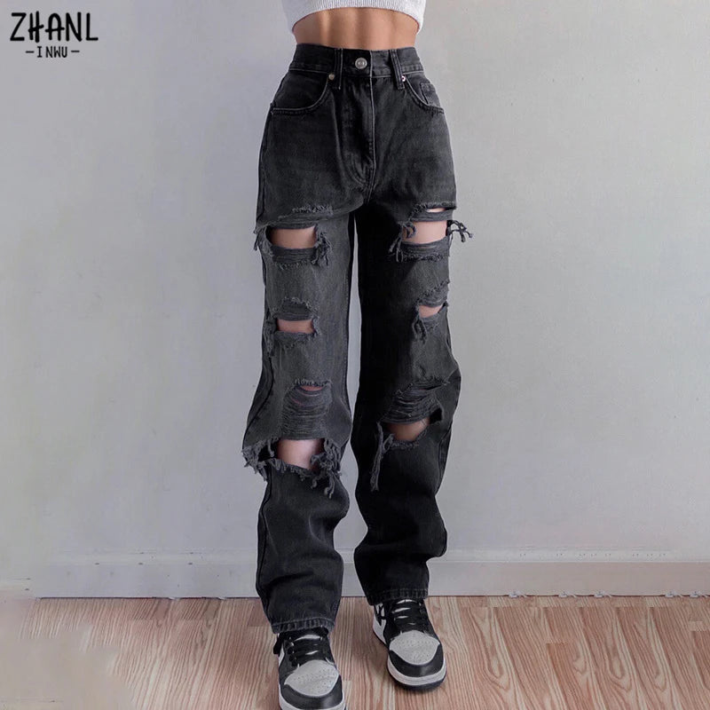 Brown Ripped Vintage Jeans