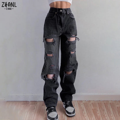 Brown Ripped Vintage Jeans