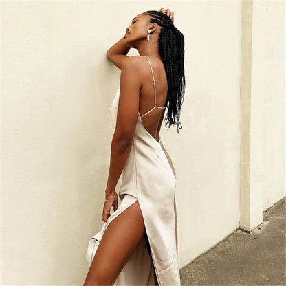 Women Summer Dress Satin