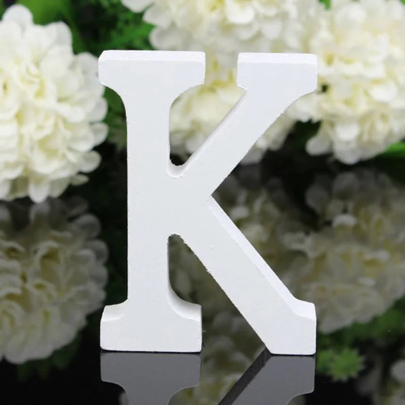 White Wood Letter Alphabet DIY Personalised Name Design Art Crafts Free Standing Xmas Birthday Wedding Party Home Decoration