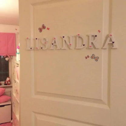 White Wood Letter Alphabet DIY Personalised Name Design Art Crafts Free Standing Xmas Birthday Wedding Party Home Decoration