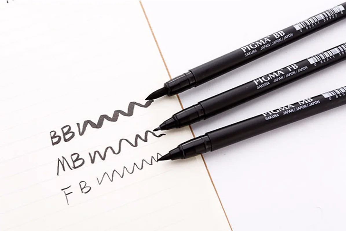 Set de 3 PIGMA Brush Pen – Caligrafía (Punta Fina)