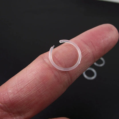 2pcs Clear Transparent 14G 16G 18G Clear Septum Nose Hoop Rings Retainer Bioflex Cartilage Tragus Helix Earring Clicker Piercing