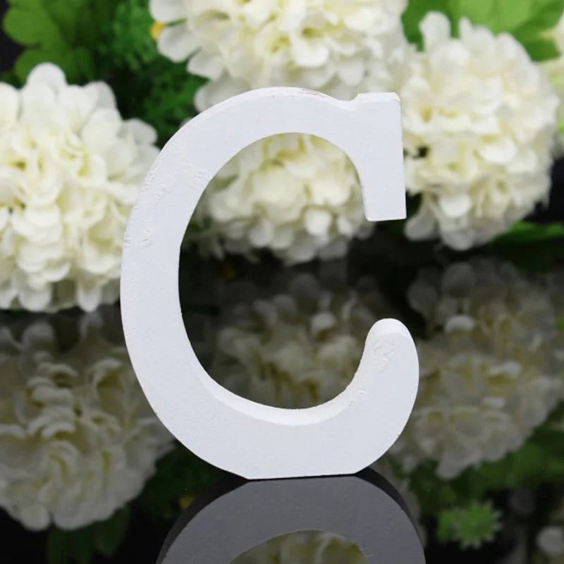 White Wood Letter Alphabet DIY Personalised Name Design Art Crafts Free Standing Xmas Birthday Wedding Party Home Decoration