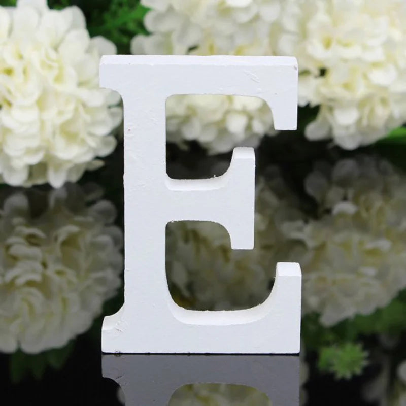 White Wood Letter Alphabet DIY Personalised Name Design Art Crafts Free Standing Xmas Birthday Wedding Party Home Decoration
