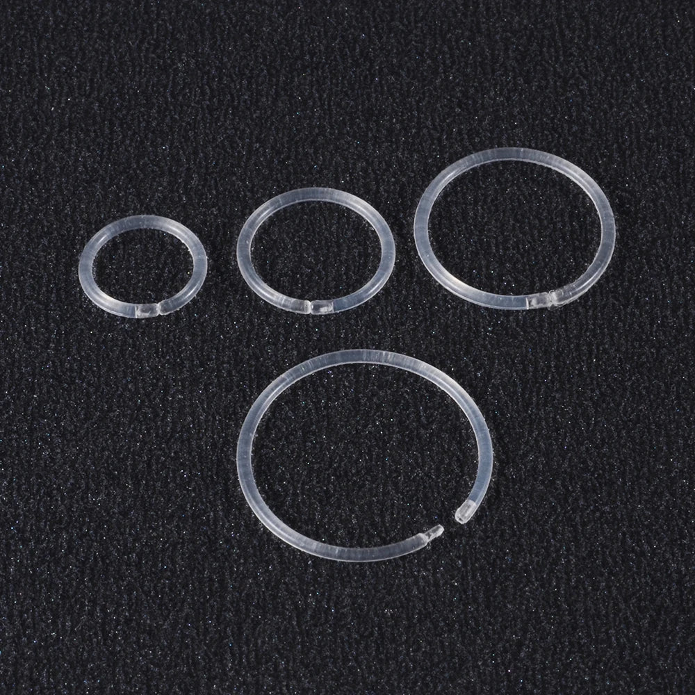 New 12PCS 20G Clear Segment Rings Retainer Clear Plastic Tragus Clicker Helix Cartilage Earrings Hoop Daith Piercing Jewelry