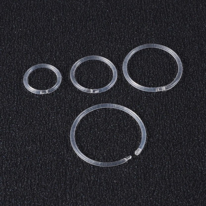 New 12PCS 20G Clear Segment Rings Retainer Clear Plastic Tragus Clicker Helix Cartilage Earrings Hoop Daith Piercing Jewelry