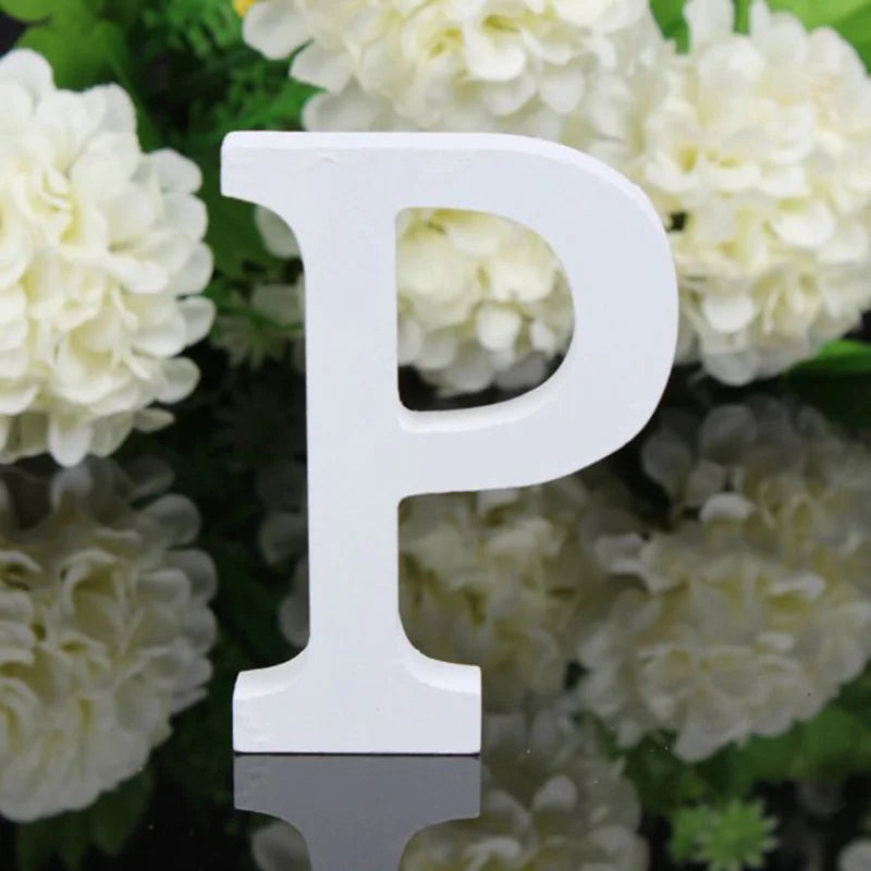 White Wood Letter Alphabet DIY Personalised Name Design Art Crafts Free Standing Xmas Birthday Wedding Party Home Decoration