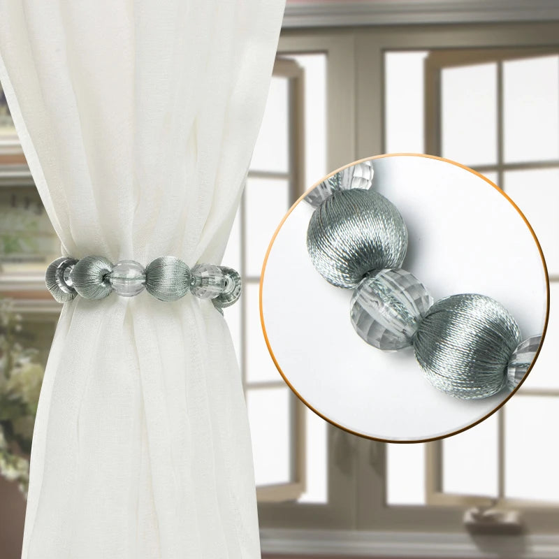 1Pc Bead Curtain Tieback Home Decor Gold Holdback Curtains Holder Clamp Buckle Rope Room Accessories Decoration Tie Back