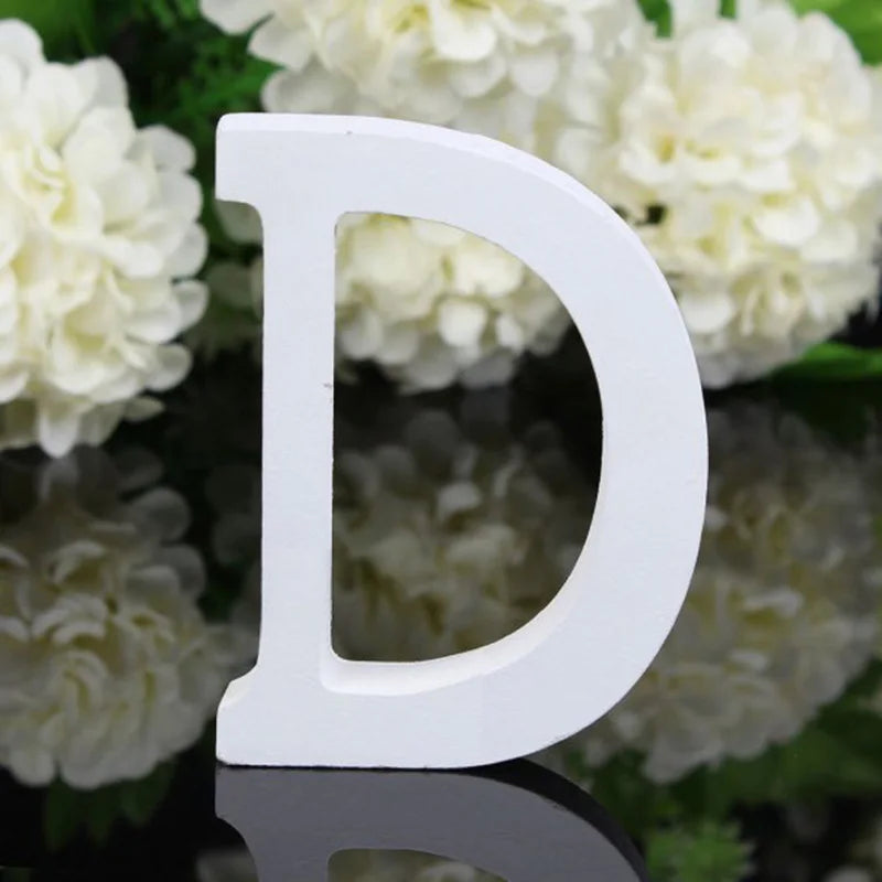 White Wood Letter Alphabet DIY Personalised Name Design Art Crafts Free Standing Xmas Birthday Wedding Party Home Decoration