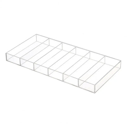 Eyewear Organizer Sunglasses Storage Box Transparent 6-compartment Glasses Jewelry Storage Box with Capacity for Organization