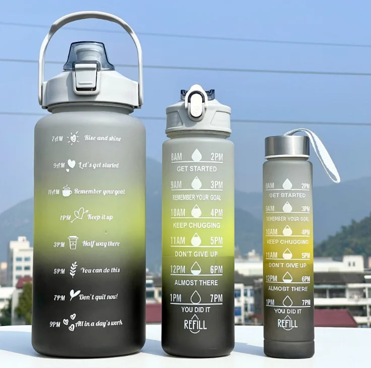 3-Piece Set Large Capacity Gradient Water Bottle