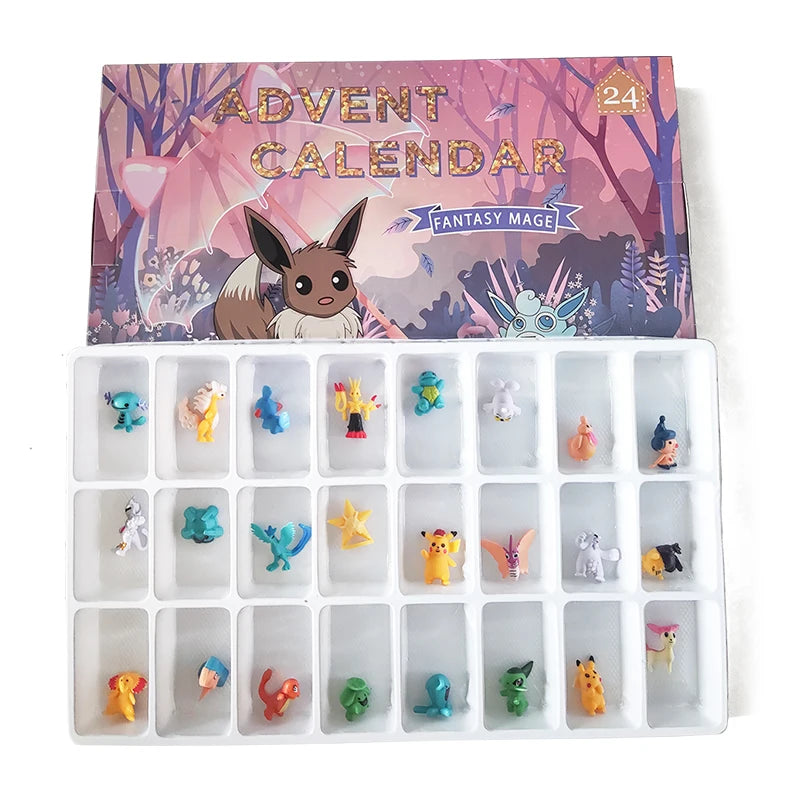 Advent Calendar Kids Toys Christmas Countdown Calendar 24pcs/Set Cartoon Anime Model Small Doll Decoration Toys