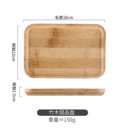 Bamboo and Wood Cake Plate Transparent